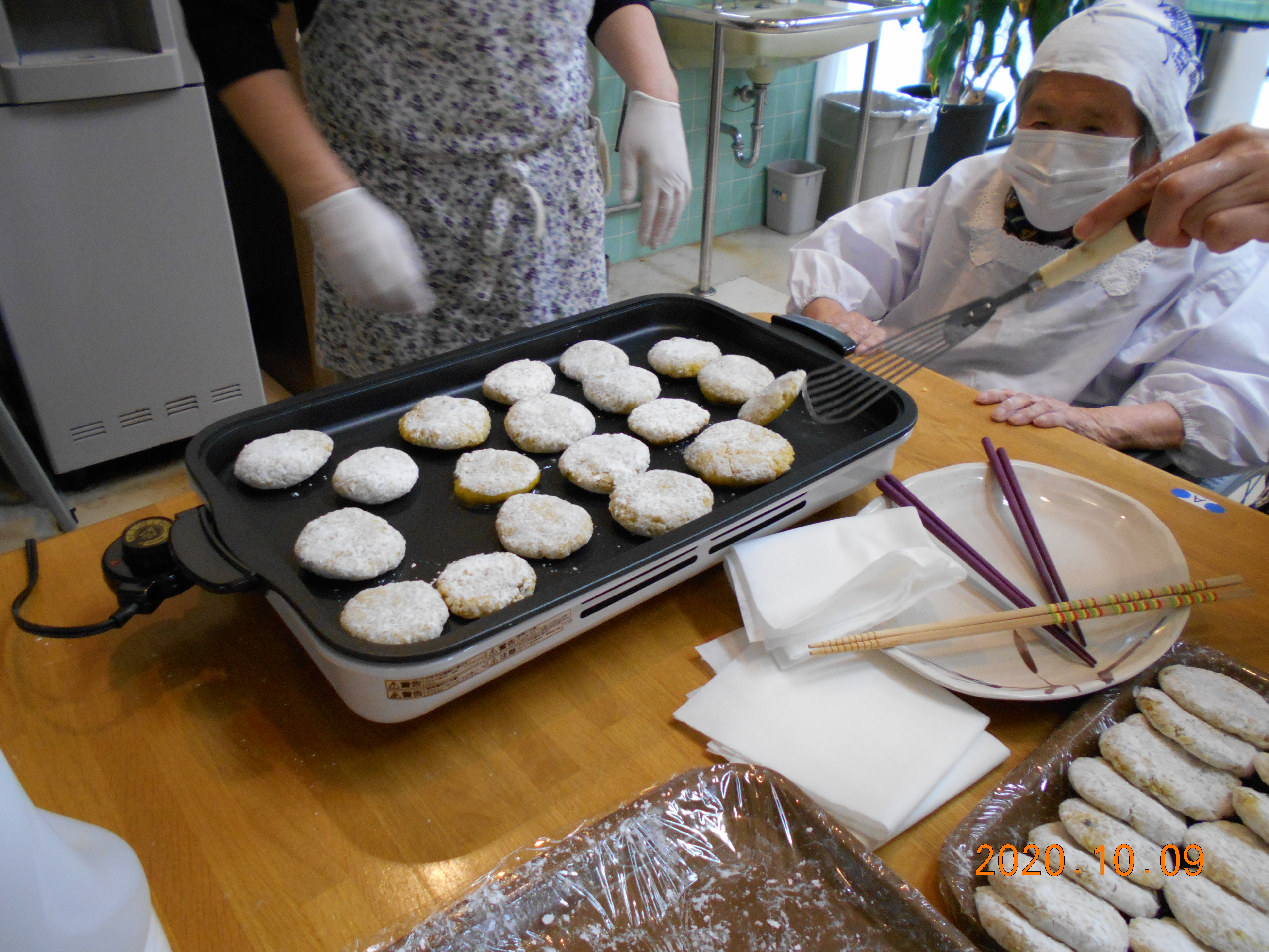 【錦苑】かぼちゃ餅作り